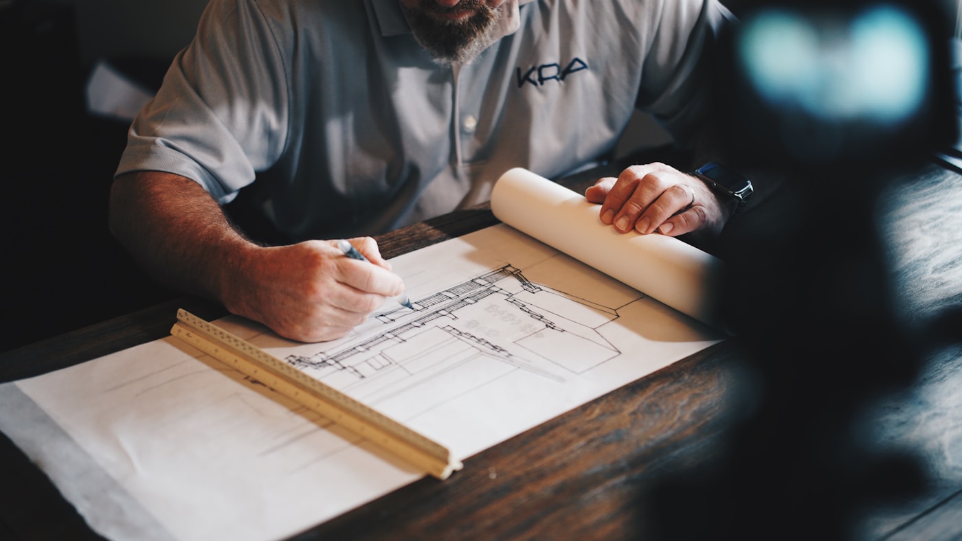 Contractor working on a building site